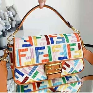 FENDI Multicolor Canvas Medium Baguette